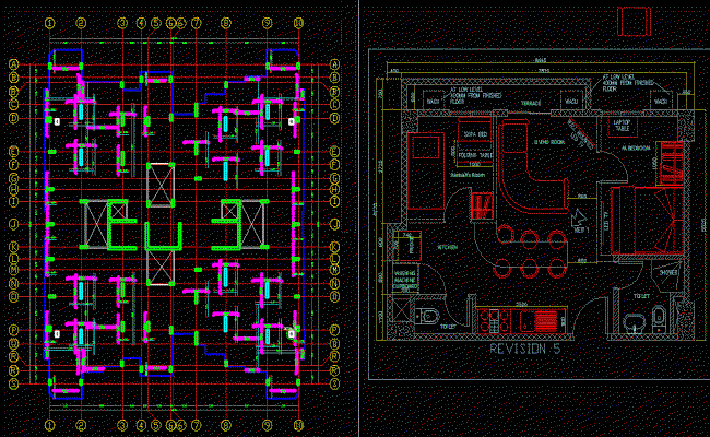 Apartment Layout Detail in DWG Format with Complete CAD Plan