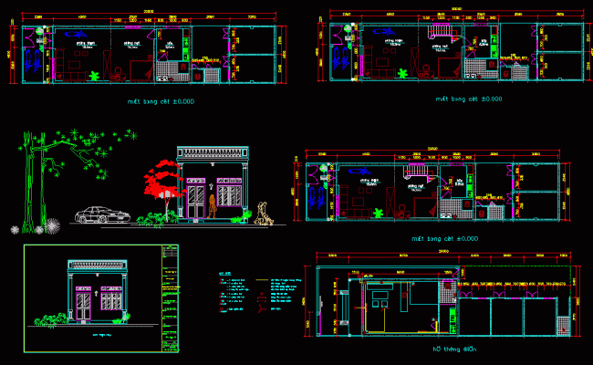 Row House Design Plan DWG File with Full Architectural Layout
