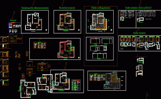 2 BHK Flat Design Plan in DWG Format with Complete AutoCAD Layout