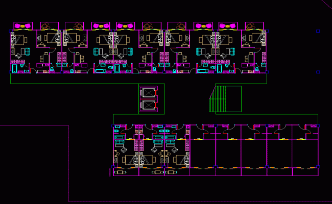 2 BHK Flat Plan in DWG Format for CAD Use with Full Layout Design