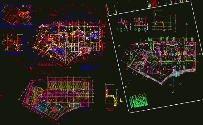 Modern Apartment Design Plan DWG Drawing with Complete Layouts