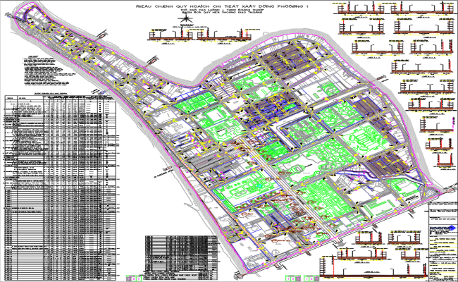 Urban Planning Layout of Ward 1 in CAD Drawing Format