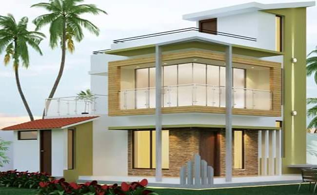 VILLA PLAN AND ELEVATION