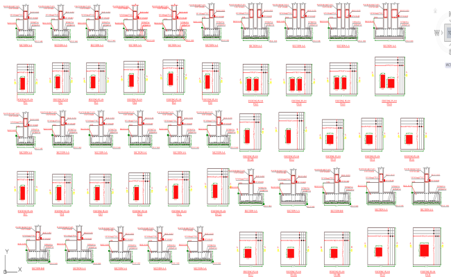 Various Types of Typical Column and Foundation Sectional Drawing