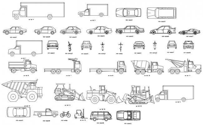 Vehicle Cad Blocks AutoCAD File