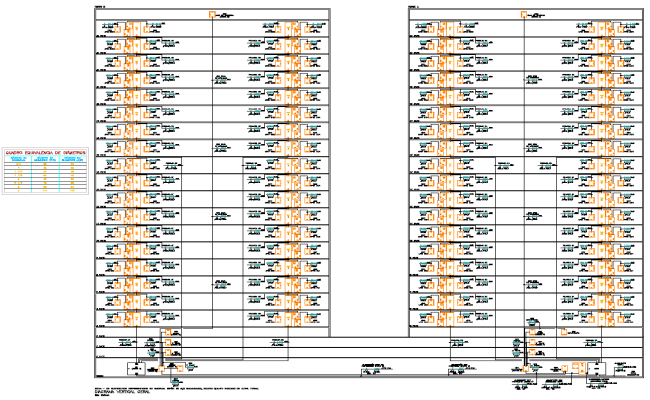 Vertical Plumbing and Electrical Diagram High-Rise CAD File