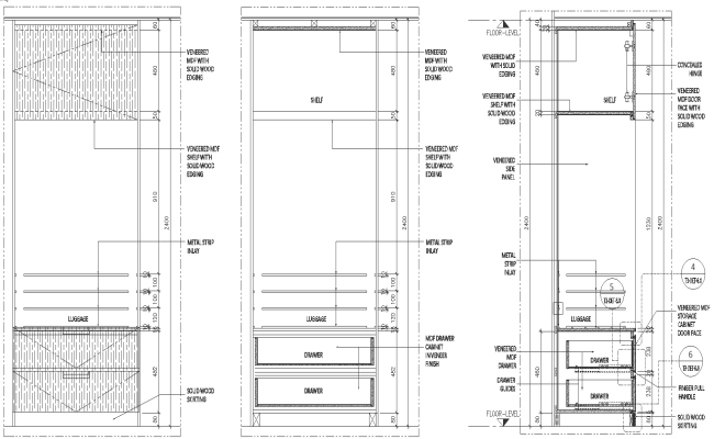 Wardrobe detail drawing DWG AutoCAD file