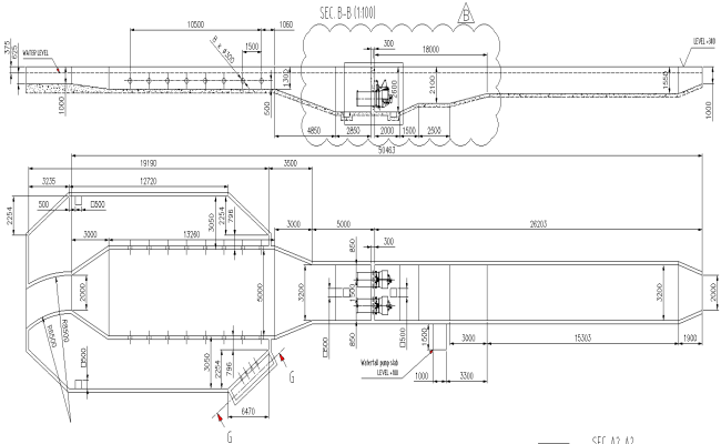 Water Treatment Plant Channel and Flume Section Design Plan  