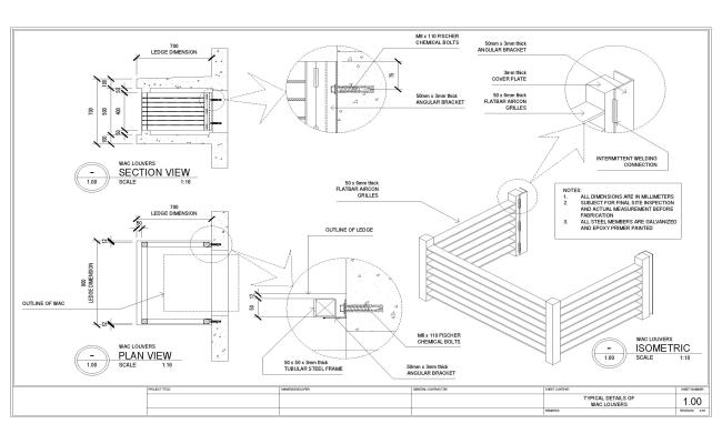 Window Type Aircon Frame CAD Drawing DWG File