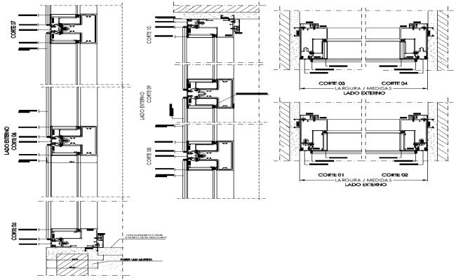 Window PLV Facade Glass Skin Detail AutoCAD DWG File 