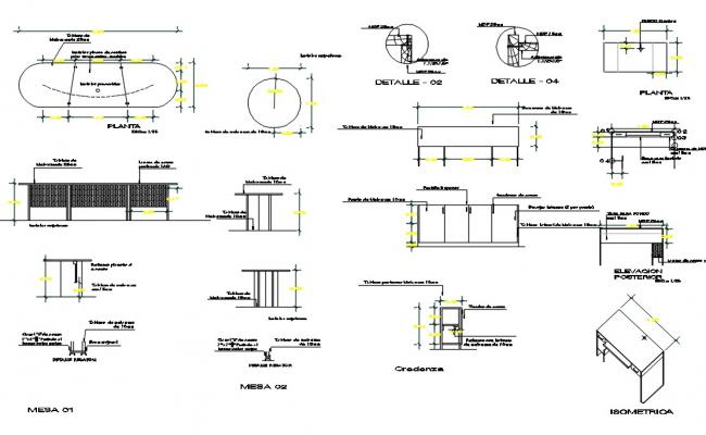 Working Table Design DWG 