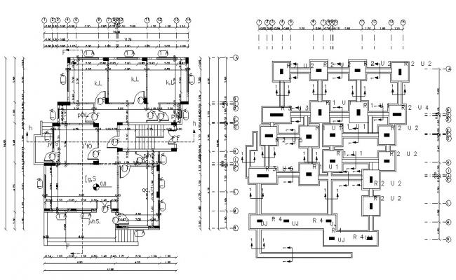 Working Drawing Of Huge Bungalow Design With Footing Cad File 