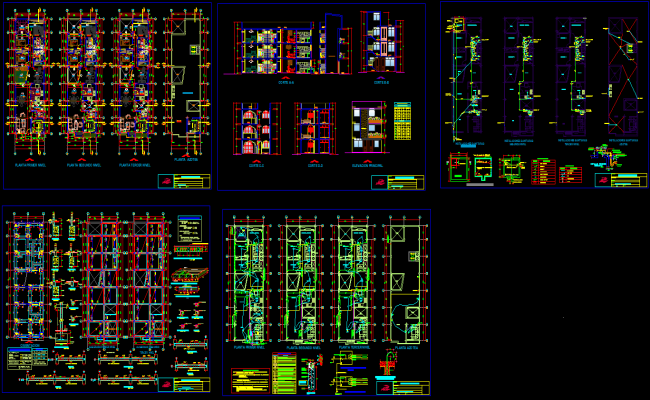 Apartment Detail AutoCAD File with Complete 2D Architectural Drawings