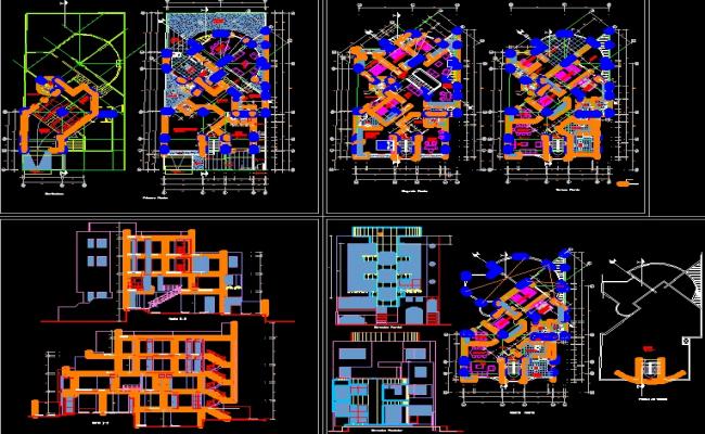 Family House Plan CAD Drawing Download in DWG Format for Design