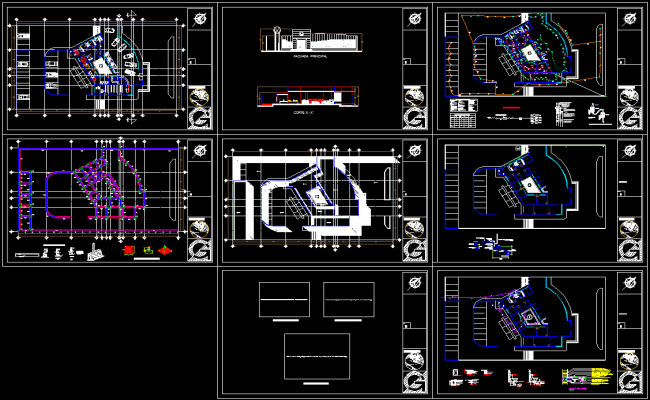 Corporate Office Building CAD Drawing File with Section Layout