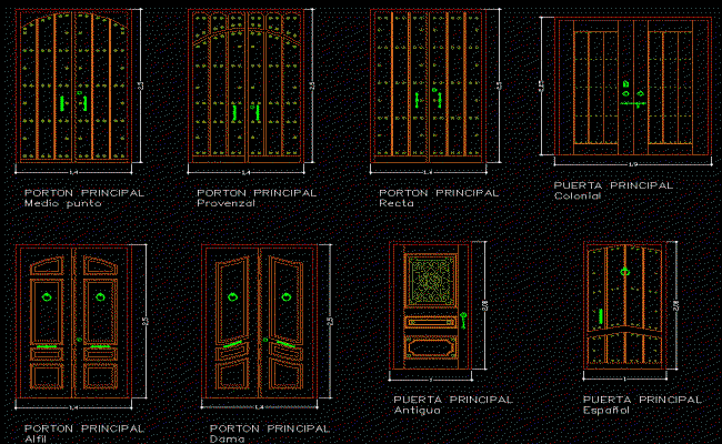 Rustic Wooden Doors 1.4x2.5m AutoCAD DWG Design Collection File