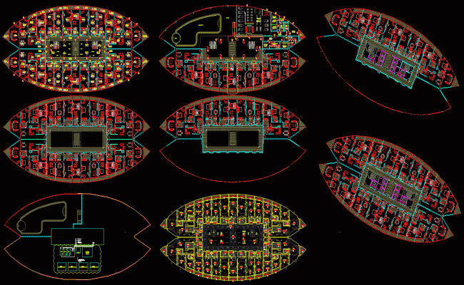 Modern Hotel AutoCAD Drawings with Detailed Floor Plans and Layouts