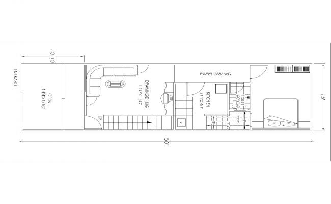auto Drawing for house Plan(15'X50') 3nd