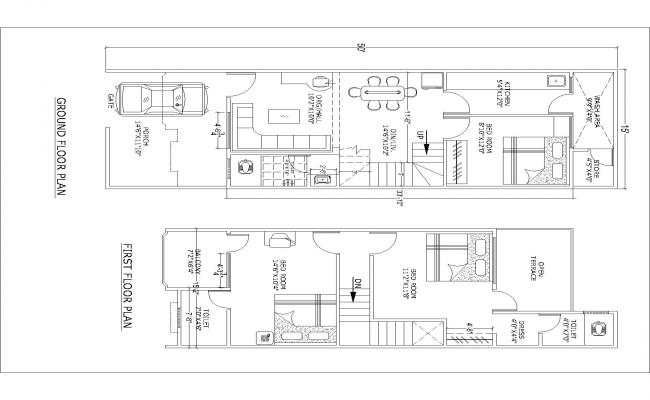 auto Drawing for house Plan(15'X50')
