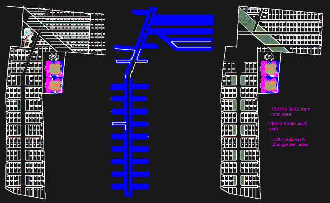 Town Plan CAD Drawing with Society Layout and Zoning Details