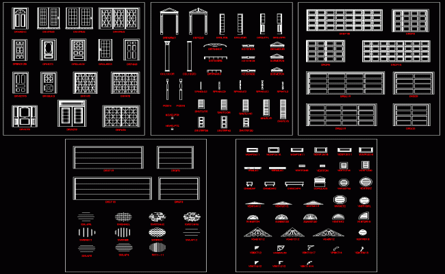 Doors and Windows 2D CAD Blocks File for Architectural Design Projects
