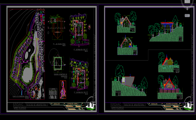 Cottage House AutoCAD DWG File with Layout Plans and Elevations