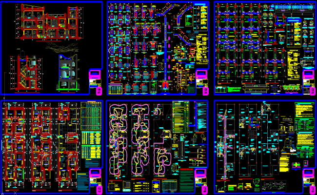 Multistory Apartment AutoCAD DWG File with Complete Floor Layout