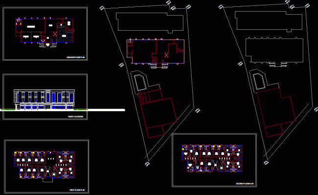 Hotel Raphilo Floor Plan and Elevation DWG CAD Drawing Format