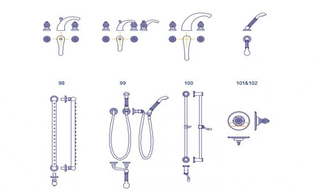 bathroom accessories free CAD Blocks