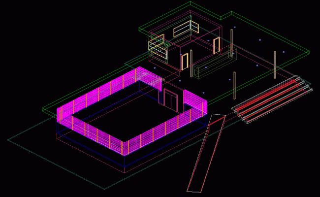 3D Cricket Clubhouse DWG CAD Drawing for Detailed Architectural Design
