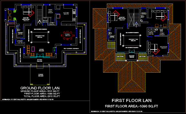 The Villas Floor Plan and Architectural Layout Design in CAD File