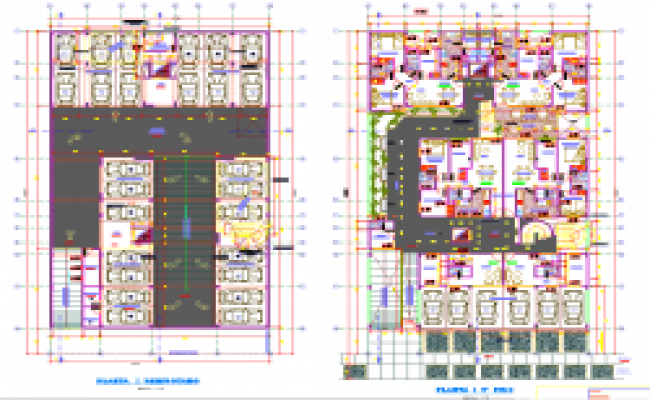 Apartment CAD Layout with 48m Building Block and Modern Floor Plans