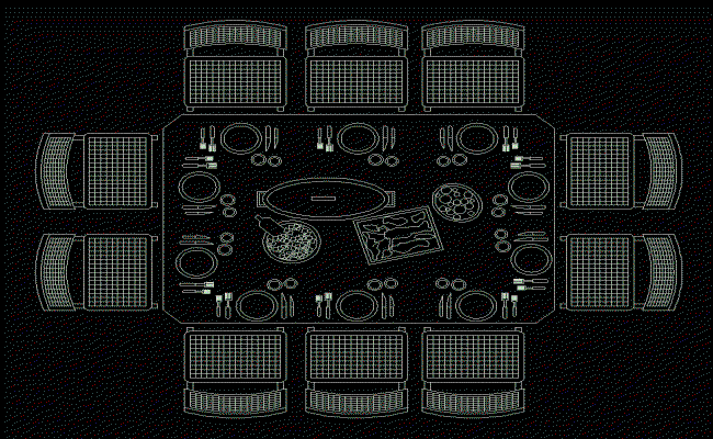 Dining Table 2D CAD Drawing File in DWG Format for Furniture Projects