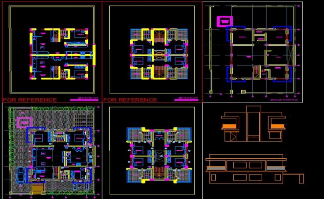 Twin House CAD Drawing in AutoCAD for Residential Home Design