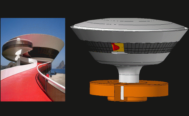 Niteroi Contemporary Art Museum 3D Architectural Drawing in CAD File