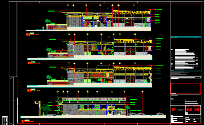 Modern House CAD Drawing with Elevation and Structural Details