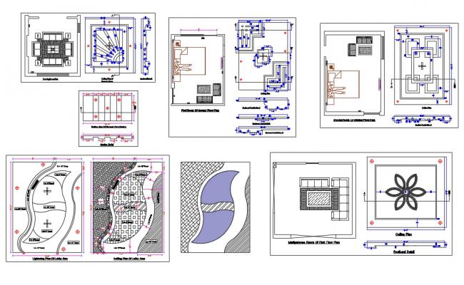 CAD Drawing File for Ceiling Design with Interior DWG Layout