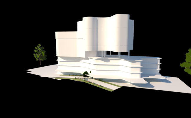 3D Commercial Building Free Download SKP File