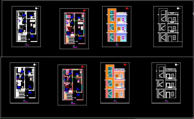 26x36 Typical Indian House CAD Drawing with Plan and Elevation
