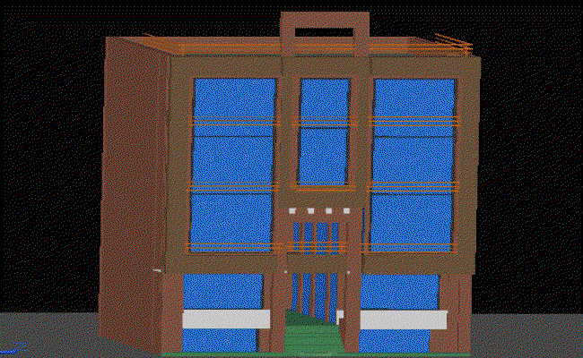 3D Corporate Building AutoCAD File with Complete Architectural Drawing