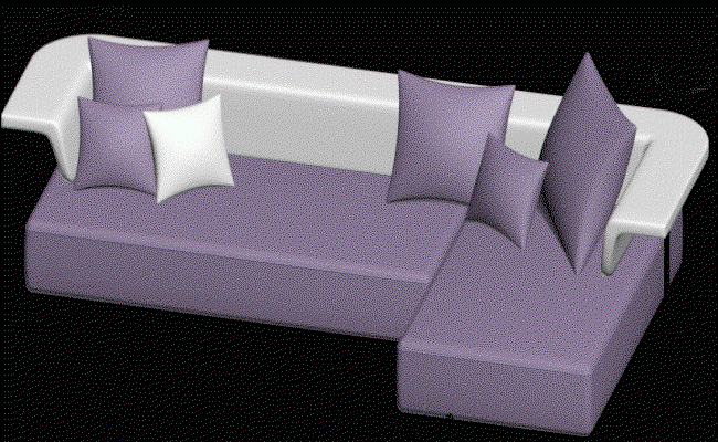 3D Sofa CAD Drawing 8ft x 6ft Layout for Modern Interior Design