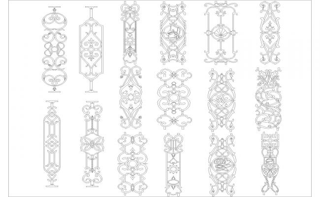 Grill Railing Design CAD Blocks DWG File