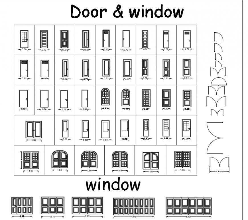 Autocad File Many Doors And Window Elevation Cad Block Multiple Window