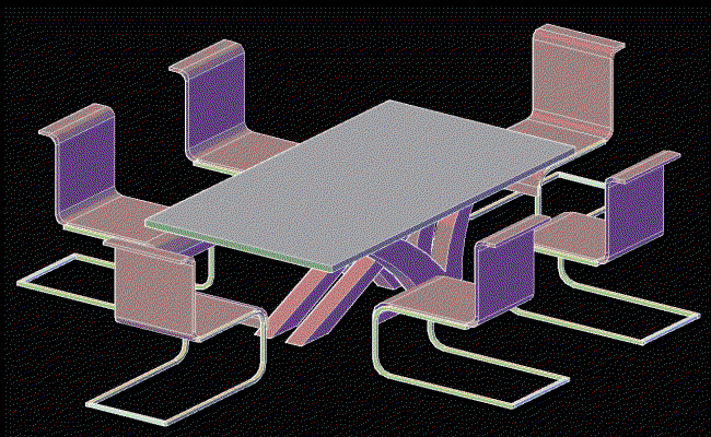 Modern Dining Table CAD Design Layout in DWG Format for Interiors