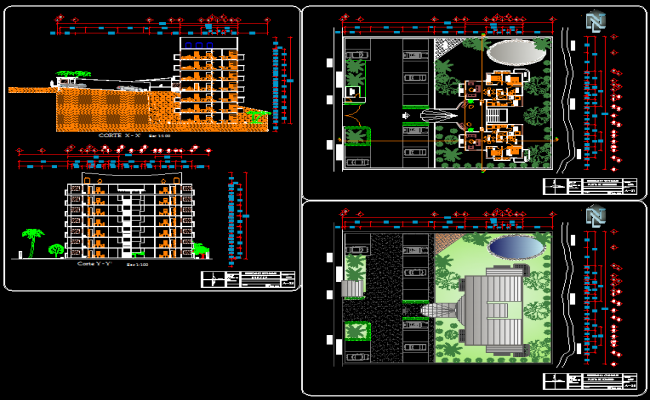 Cuernavaca Apartment CAD Drawing with Master Plan and Elevations