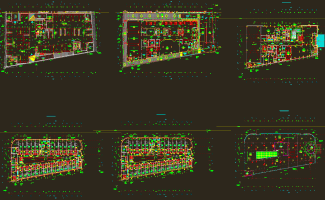 Modern Hotel Building CAD File with Detailed 2D Architectural Drawings