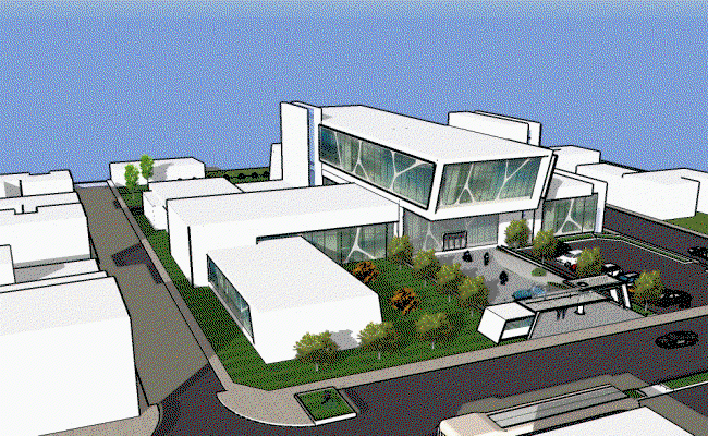 Oncology Hospitalization CAD Drawing with 3D Rendered Design