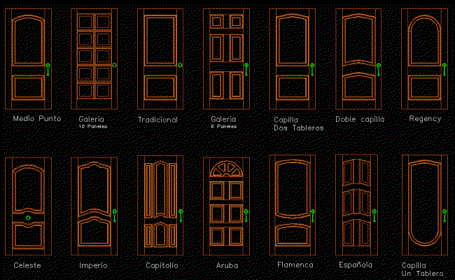 Wooden Door AutoCAD DWG Blocks with Classic and Modern Designs