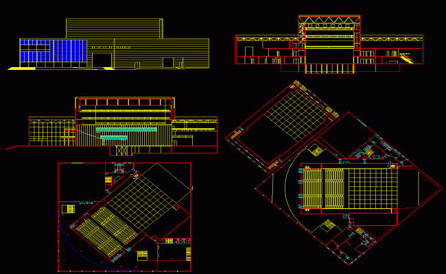 Central Theater Sevilla 2D DWG CAD Drawing for Architectural Design