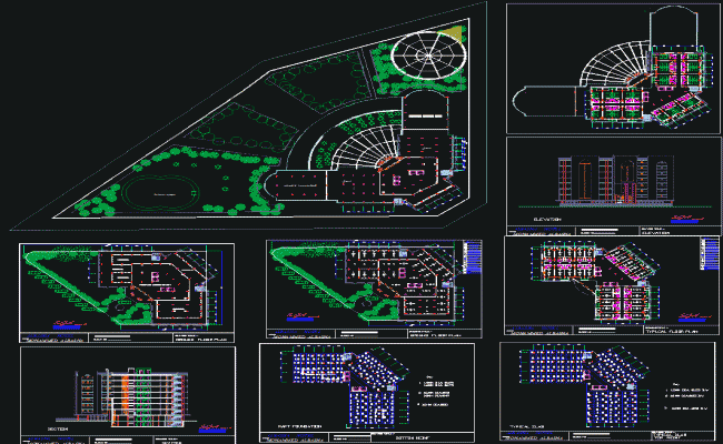 Basha Hotel CAD File with Complete 2D Architectural Design Drawings